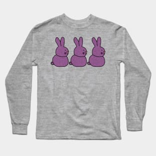 Three Purple Bunny Rabbits for Easter Long Sleeve T-Shirt